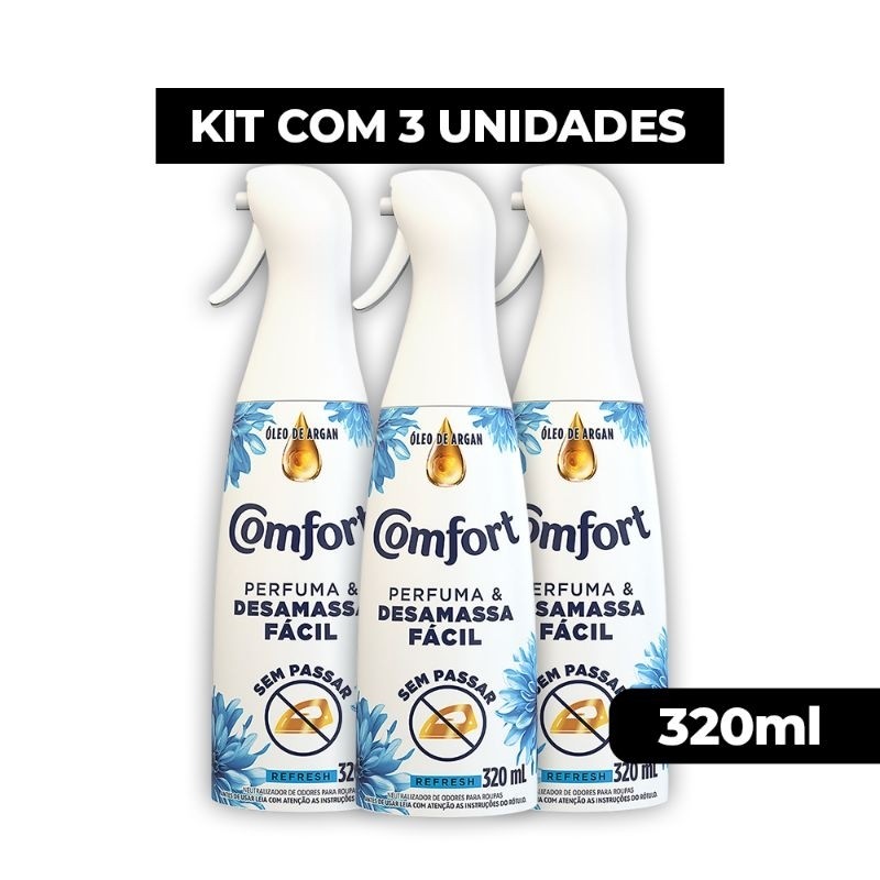 Comfort Refresh sem Passar 320ml Neutralizador de Odores Confort Desamassa Fácil