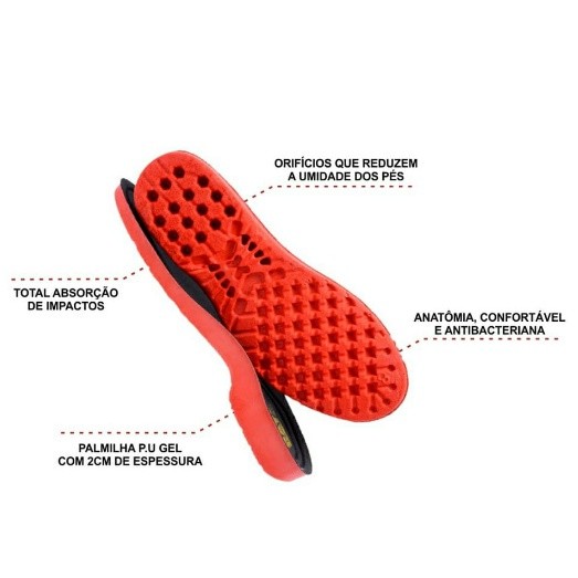 Kit Com 4 Pares Palmilhas Em Gel PU Ortopédica Para Várias Horas de Trabalho Super Confortável — imagem 2 de 2