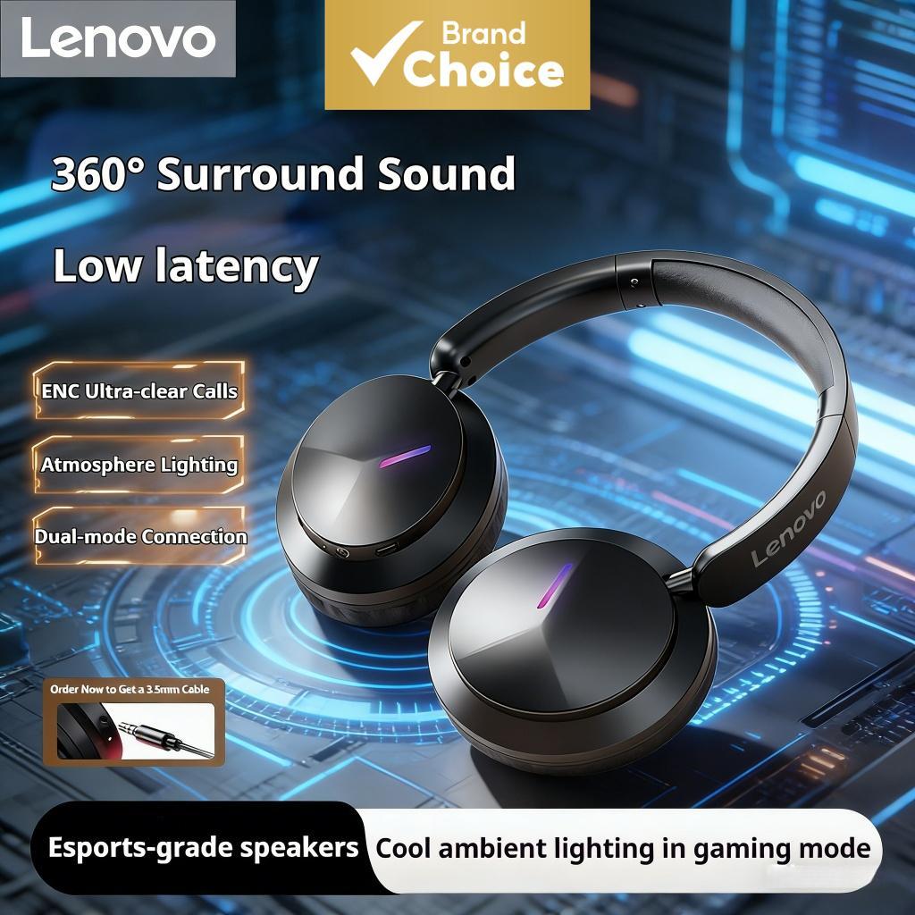 Fone de Ouvido Gamer Lenovo Som Surround 8.0 Latência Baixa 40mm Alto-falante Bluetooth 5.4 Over-Ear com Microfone
