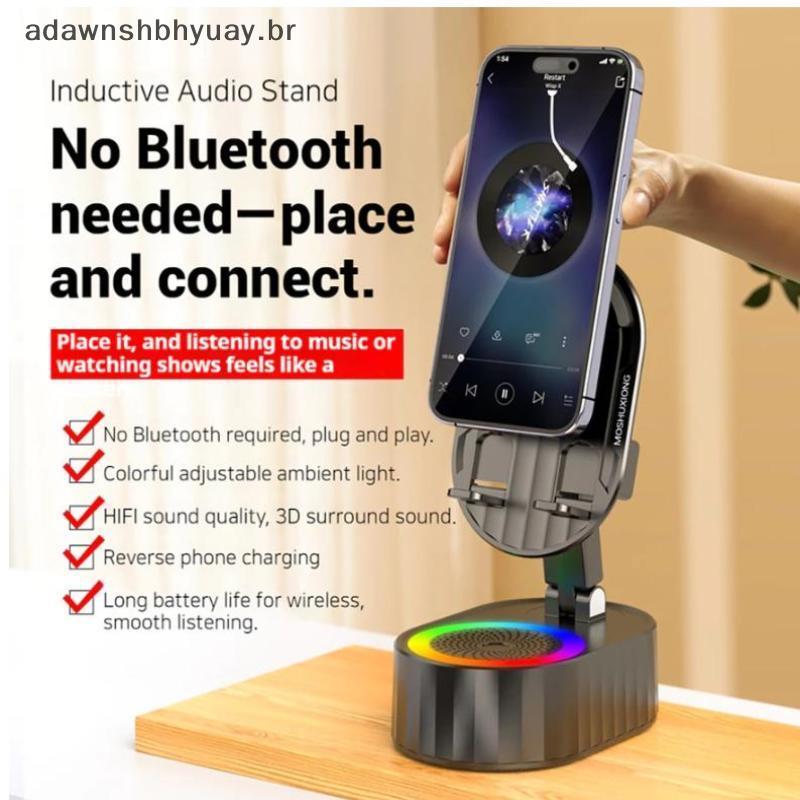 Alto-Falante De Indução Adakwnshubiuay Com Suporte Para Telefone 6 Em 1 360 ° Base De 3000mAh BR