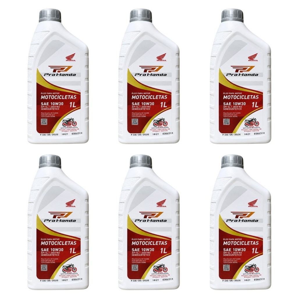 Kit 6 Óleo Lubrificante Honda Scooter 10W30 Para PCX ADV Elite SH