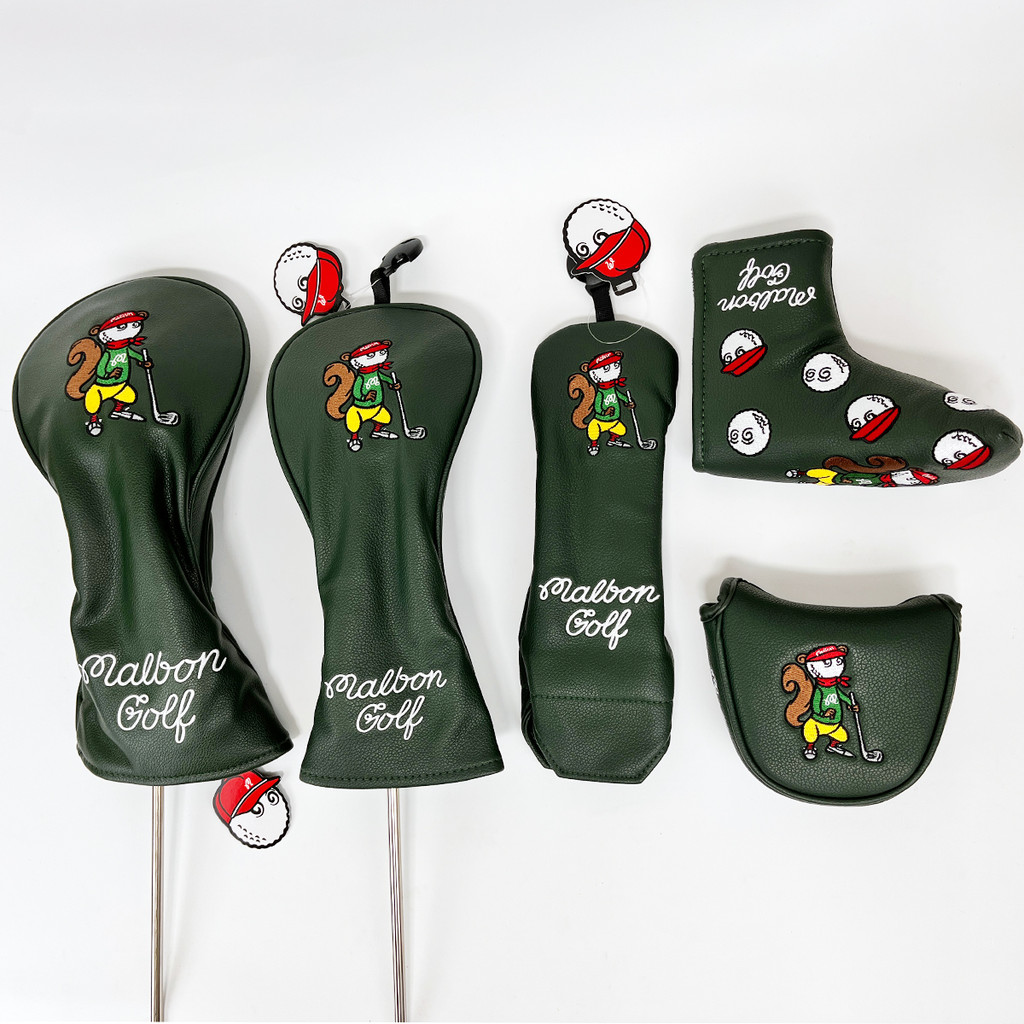 Original autêntico esquilo bordado golfe capa de madeira Putter capa de golfe Fairway ferro madeira capa