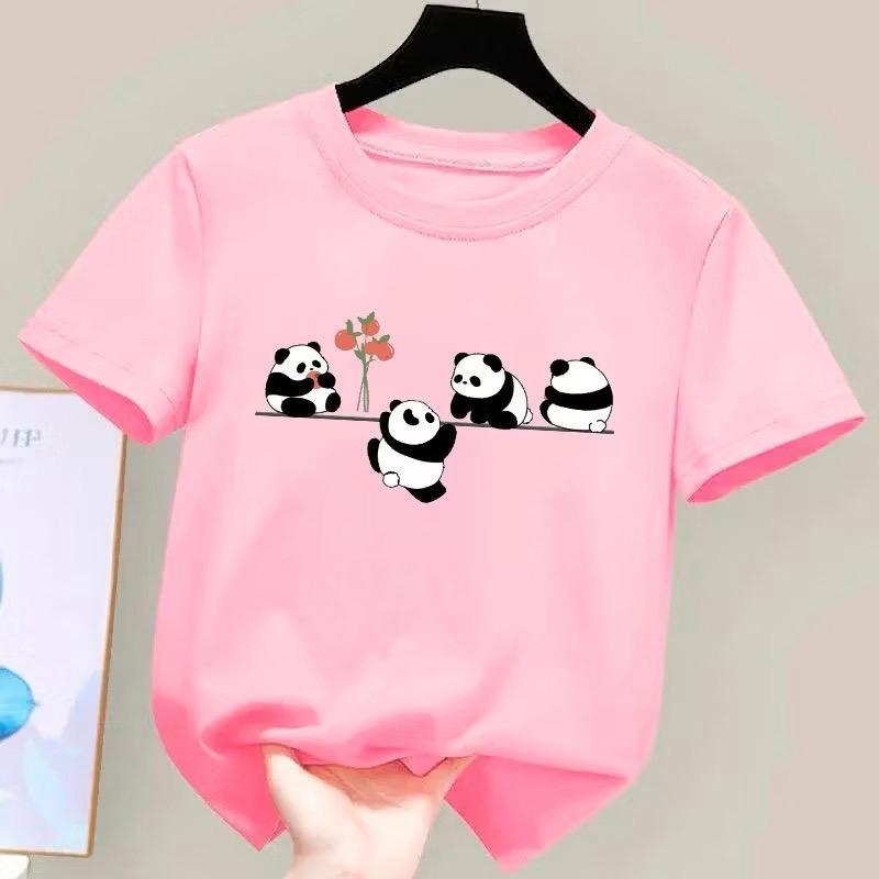 Camiseta Infantil Tshirt Estampada Ursinhos Panda Algodão Blusa Menina Blogueira Pandinhas