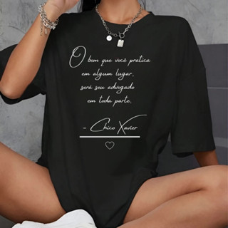 Camiseta Unissex Frase Chico Xavier Espirita Espiritismo Algodão Envio Imediato Qualidade Premium em Oferta na Shopee