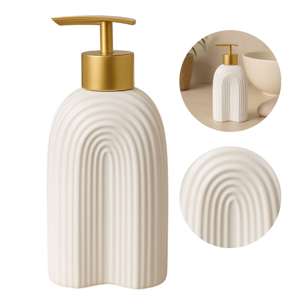 Porta Sabonete Liquido Decorativo Porcelana Branco em Oferta na Shopee