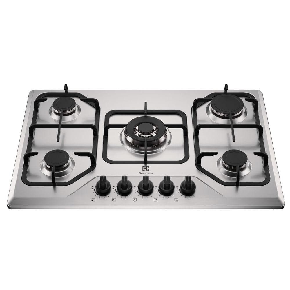 Cooktop 5 Bocas a Gás Electrolux Inox Experience Multi Chama e Grade Ferro Fundido (KE5XC) em Oferta na Shopee