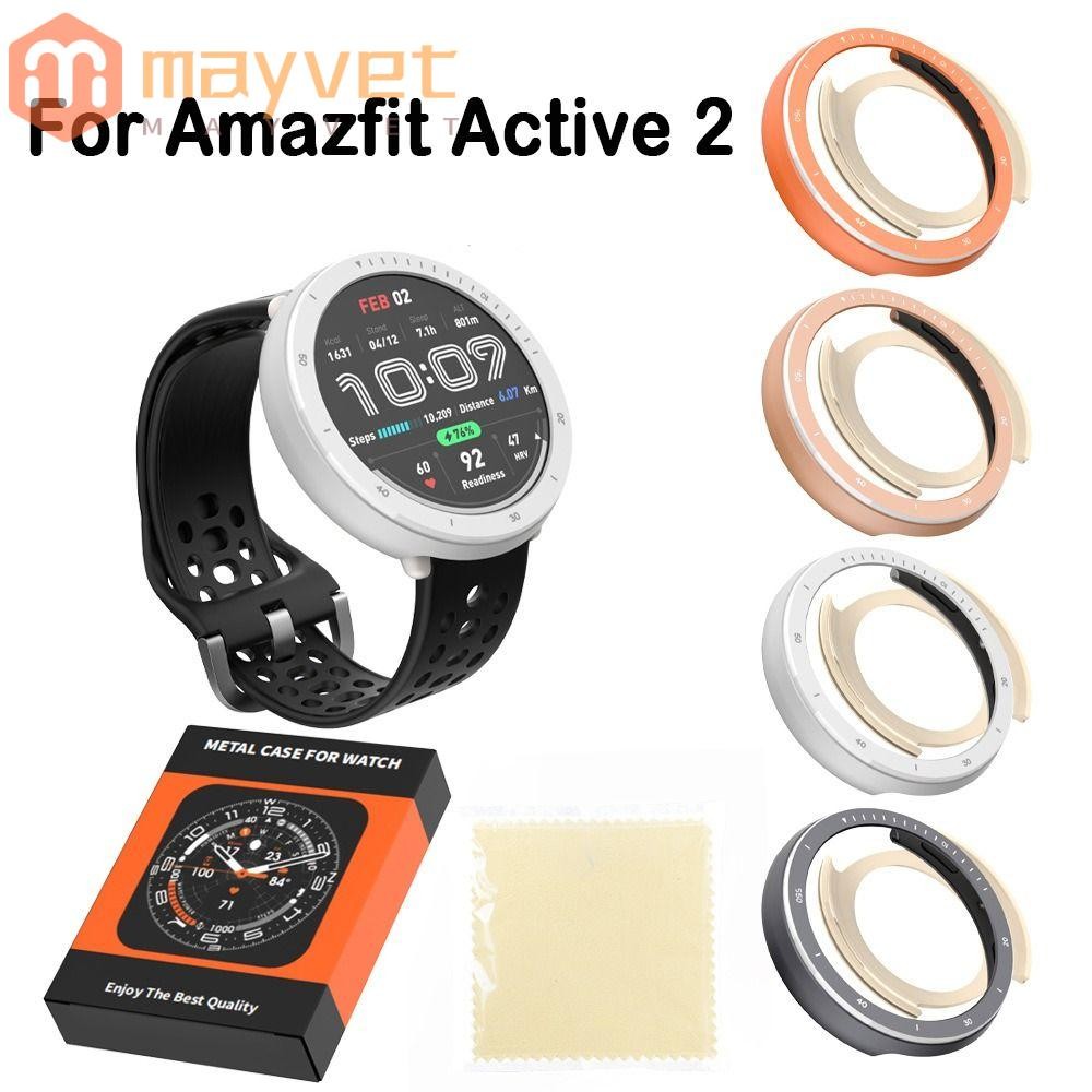 Moldura De Relógio De Metal MAYVET , Capa Protetora Antiarranhões Para , Substituição Amazfit Active 2 em Oferta na Shopee