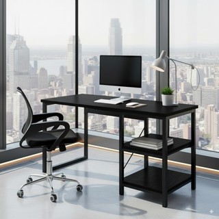 Mesa de Computador Escrivaninha com Nichos Home Office Estudo Industrial 120cm em Oferta na Shopee