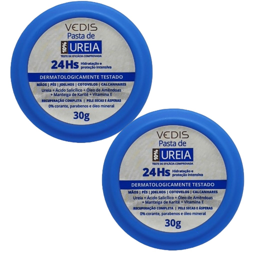 Kit 2 Pasta De Ureia 10% Ultra Hidratante 30G - Vedis