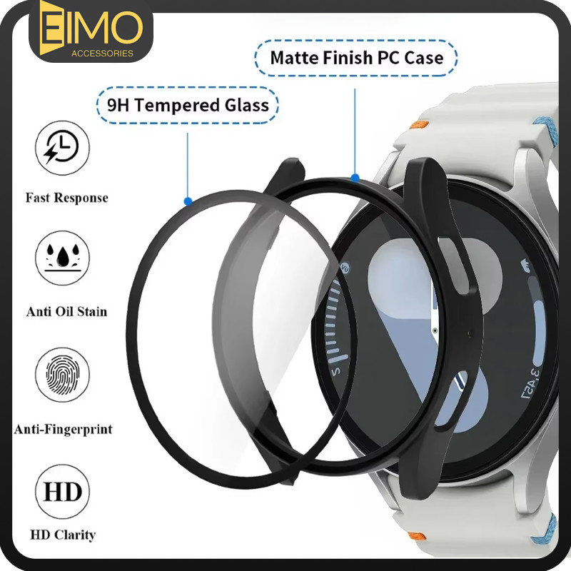 Capa Case Filme Temperado Para Samsung Galaxy Watch 7 44mm 40mm Relógio Smartwatch Capinha Com Vidro em Oferta na Shopee