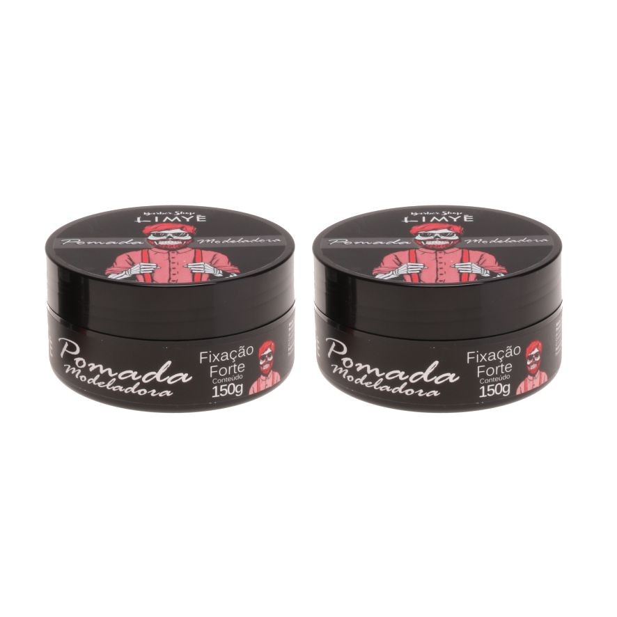 KIT 2 Pomada/Cera Modeladora Incolor150g Masculina Cabelo Barba Bigode Fix Forte Efeito Seco Natural