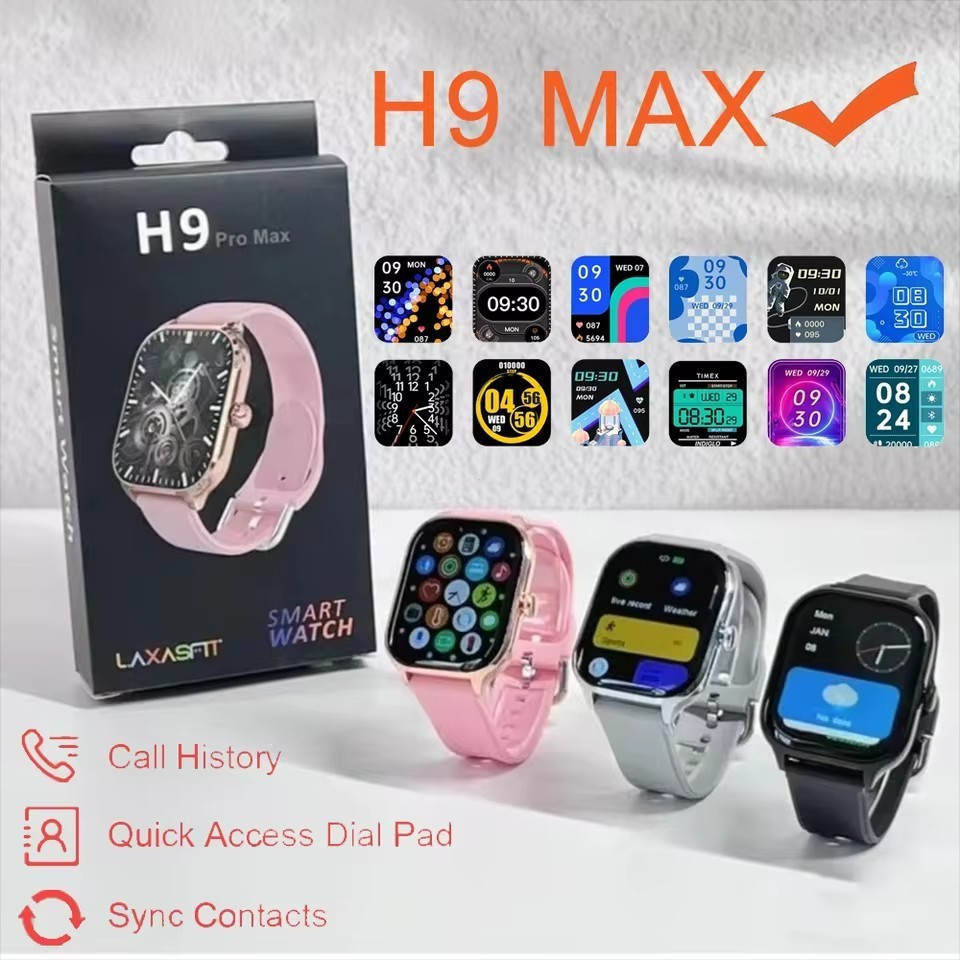 [Envio Local] Smartwatch Smart Watch H9 Max-Ultra-Bass Powerchip + Carregamento Sem Fio