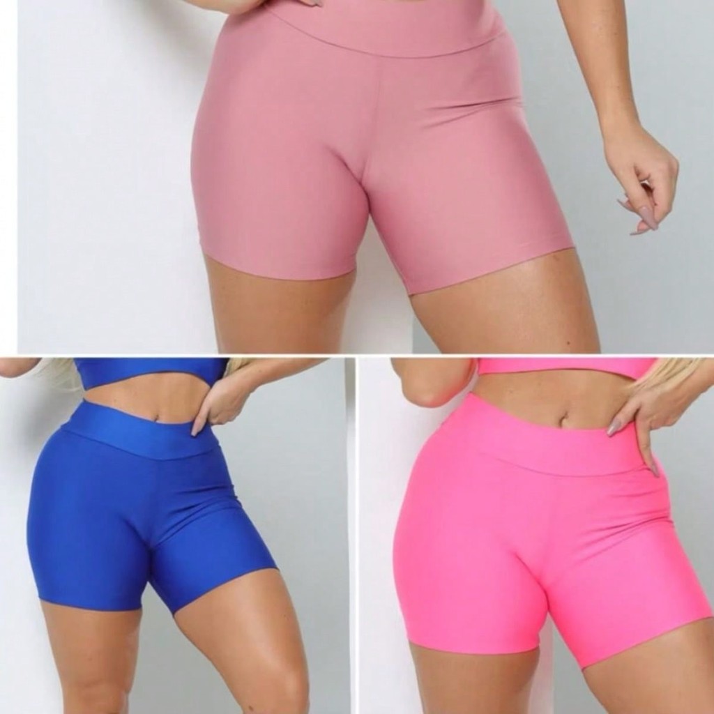 Short Feminino Academia 3D Levanta Bumbum Suplex Zero transparência  Cintura Alta