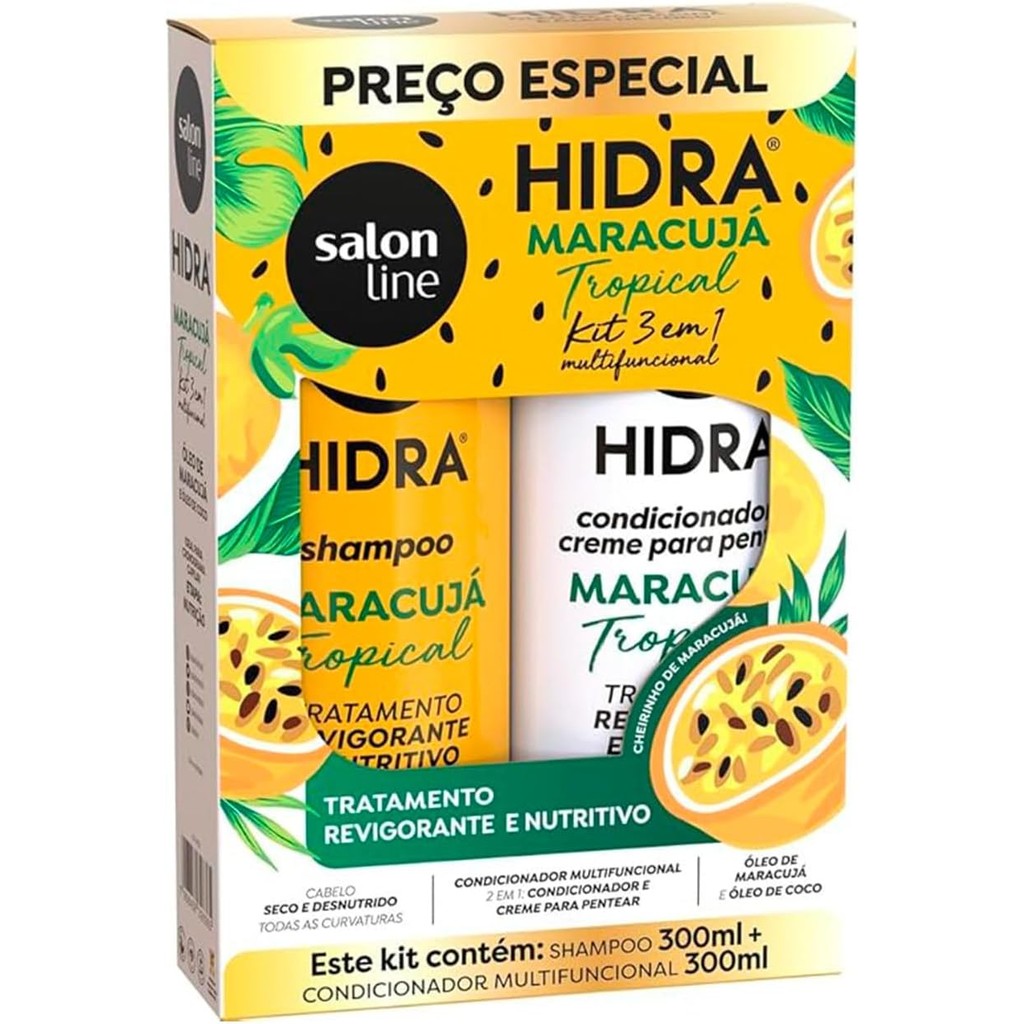 Kit SalonLine Hidra Maracujá Tropical - Shampoo+Cond 300mL