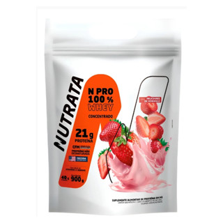 Whey Protein 100% Npro Refil 900g Sabor Morango Nutrata em Oferta na Shopee