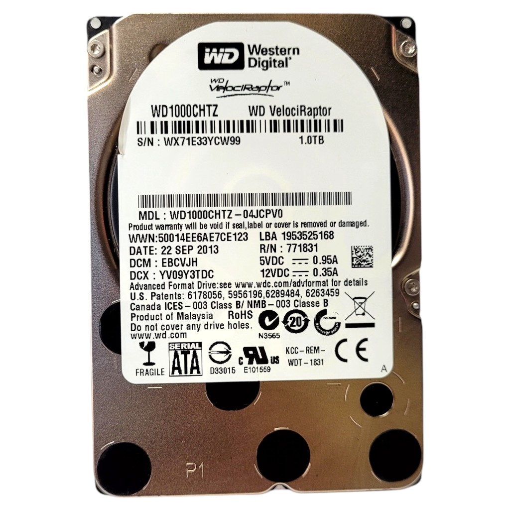 Hd Disco Rígido Inter Wester Digital Wd Velociraptor Wd1000chtz 1tb 10k 2,5 Sata