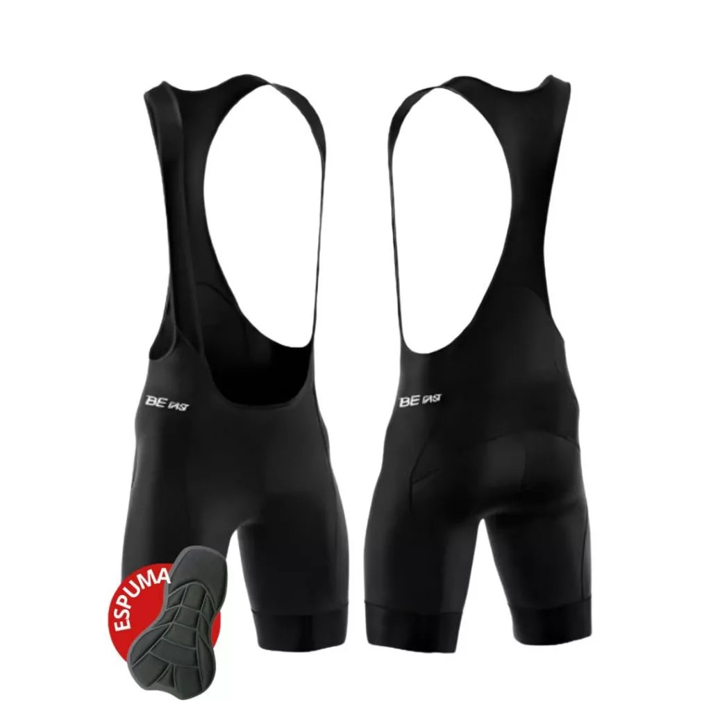 Bretelle Ciclismo BeFast Preto Bermuda Forro Espuma Bike Pedal Roupa Masculina Alta Performance