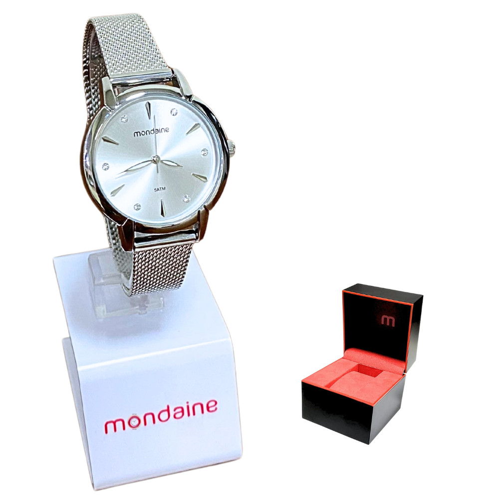 Relógio Mondaine Feminino Analógico Prateado Cristais 32703L0MVNE1 em Oferta na Shopee