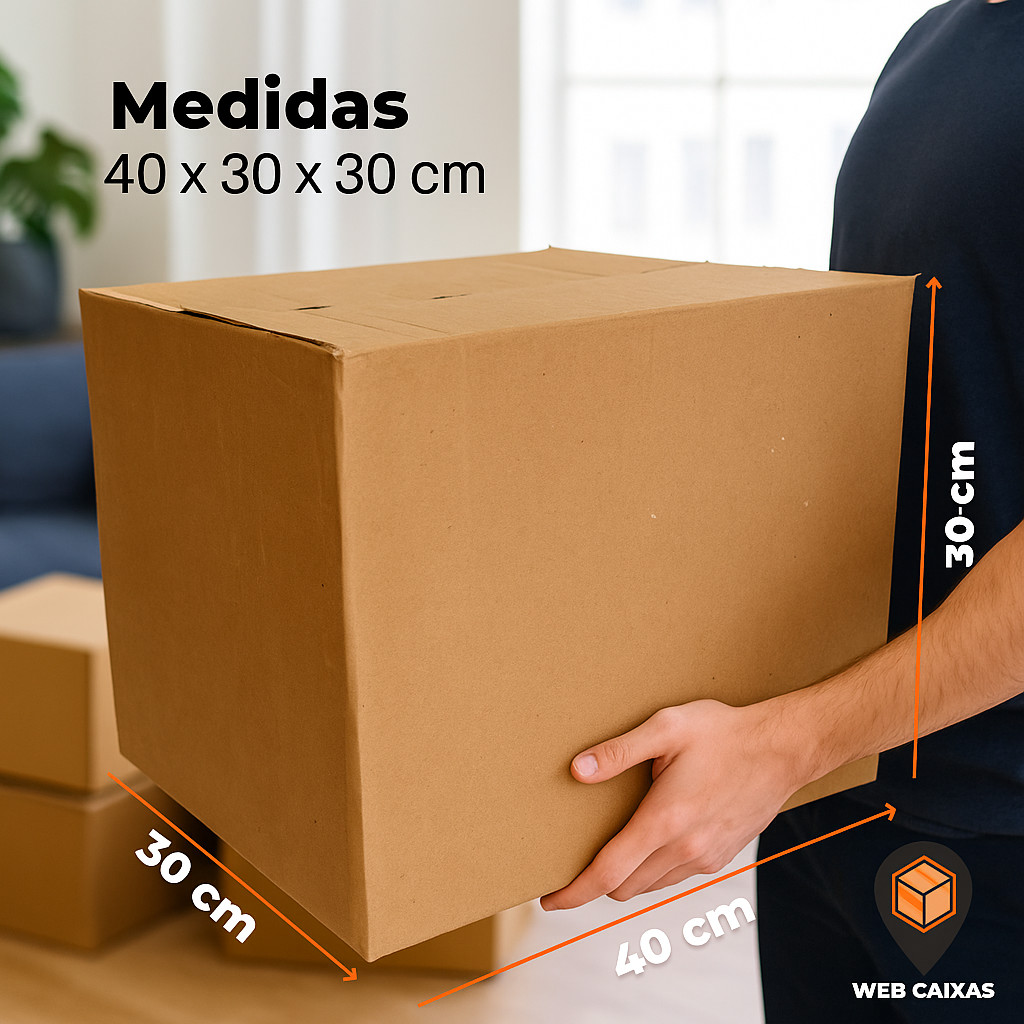 25 Caixas Papelão Mudança MÉDIA 40x30x30 cm (Resistente/Organização)