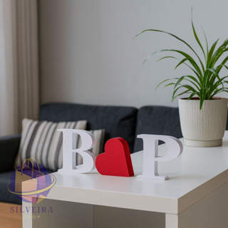 Kit 2 Letras  INICIAIS DE MESA  12cm com Coração em Oferta na Shopee