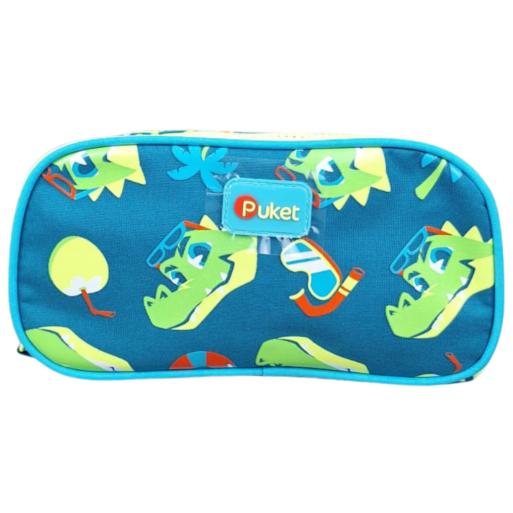 Estojo Escolar Triplo Menino Jacare Relax Azul - Puket