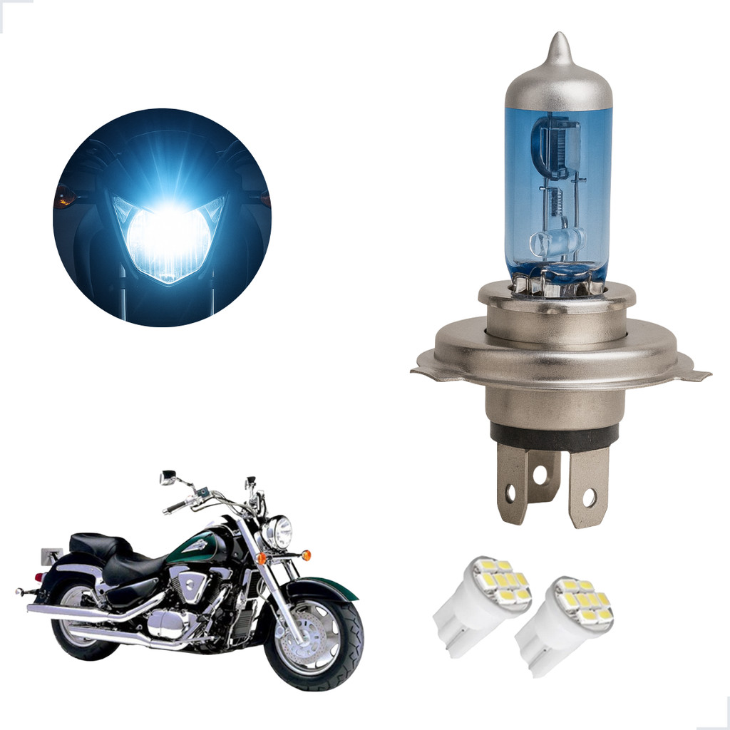 Lâmpada Halógena Super Branca h4 para Moto SUZUKI INTRUDER LC 1500 2001 2002 2003 2004