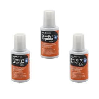 Kit 3 Corretivos Escolares branquinhos 18ML A Base D'agua em Oferta na Shopee