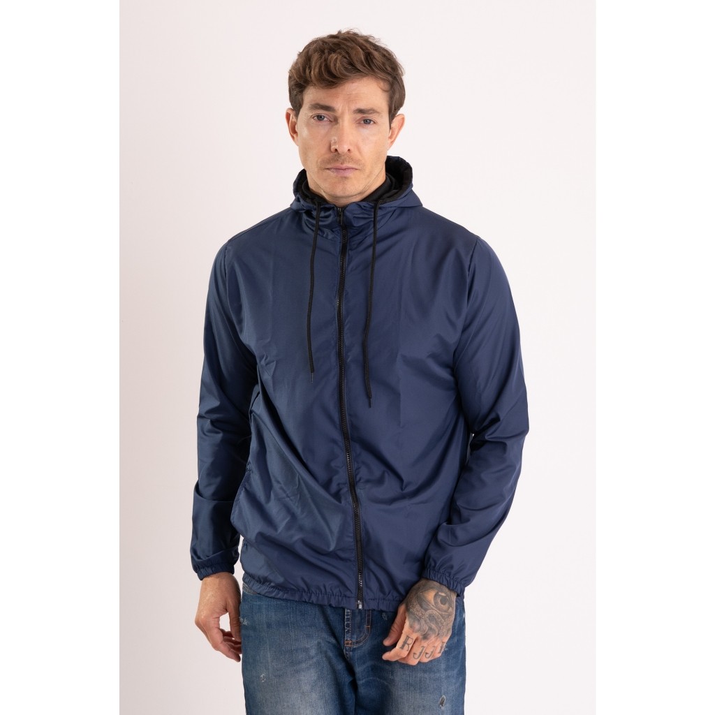 Corta Vento Jaqueta Blusa Masculino Lisa com Capuz e Bolso e ziper