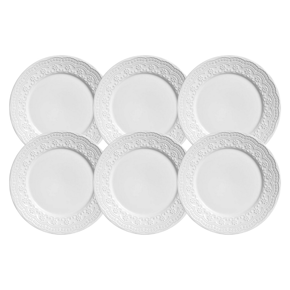 Kit Jogo de Pratos Cerâmica Madeleine Branco Porto Brasil Decorado em Oferta na Shopee