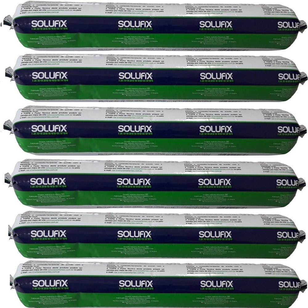 ADESIVO SELANTE PU BRANCO 40 SACHE 800G  - SOLUFIX (CAIXA COM 6 UNIDADES)