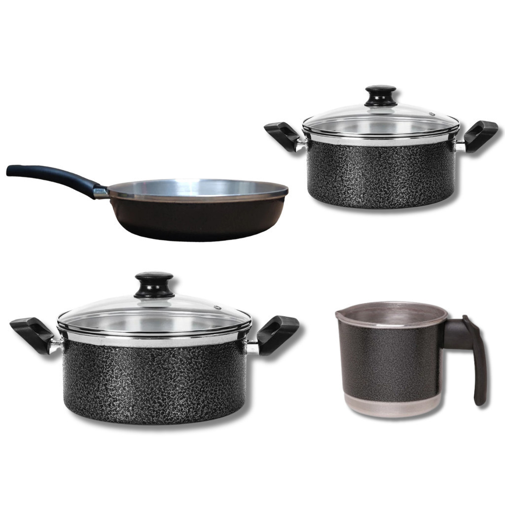 Kit 2 Panelas com Tampa de Vidro com Frigideira e Caneco