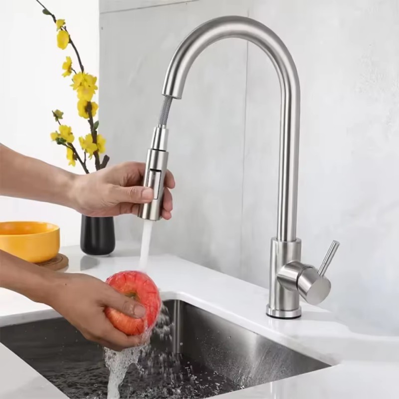 Torneira Gourmet de Cozinha  Misturador Monocomando Com Spray Extensor, 2-funções em Oferta na Shopee