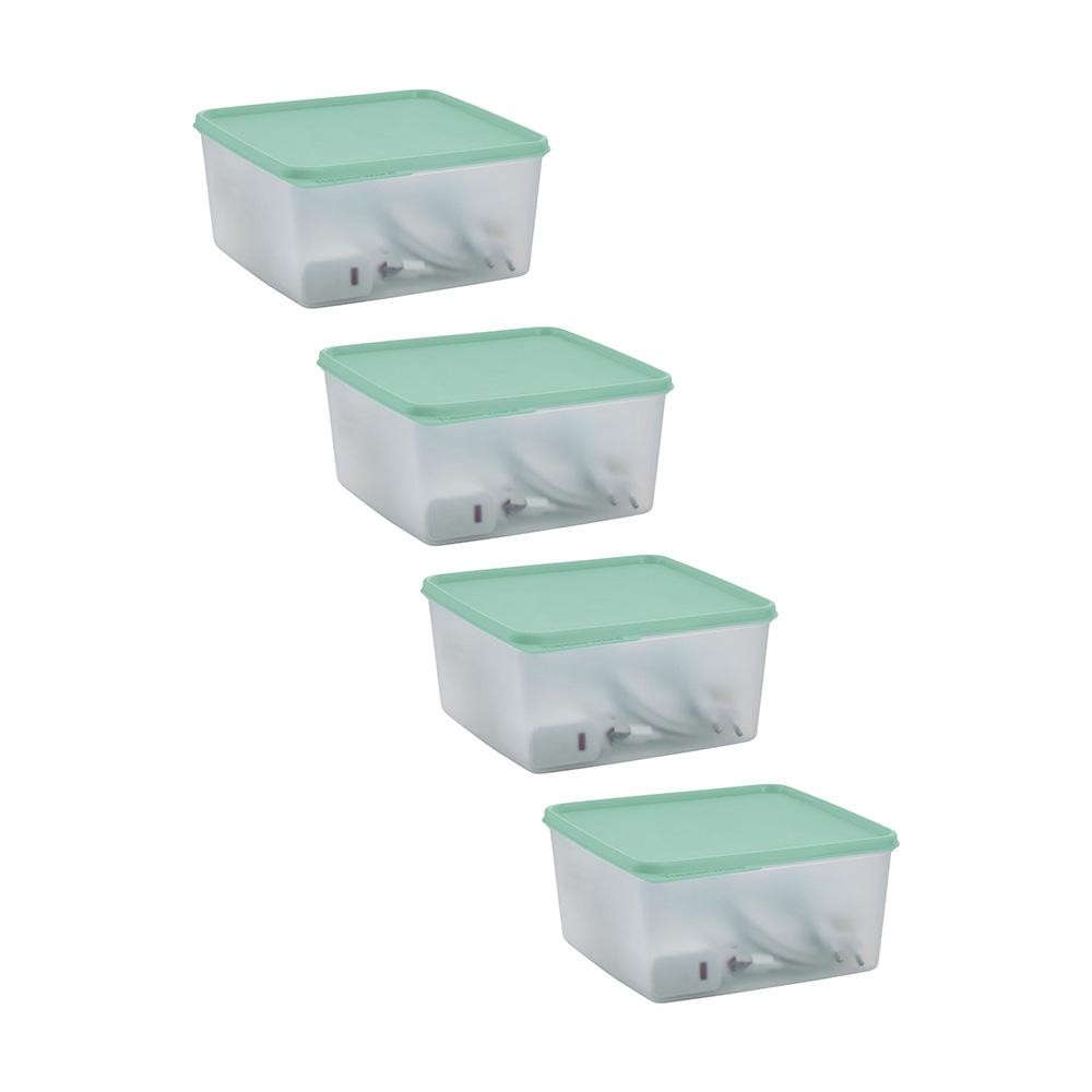 Kit 4 Potes Herméticos Tupperware Basic Line Transparente 2,5L