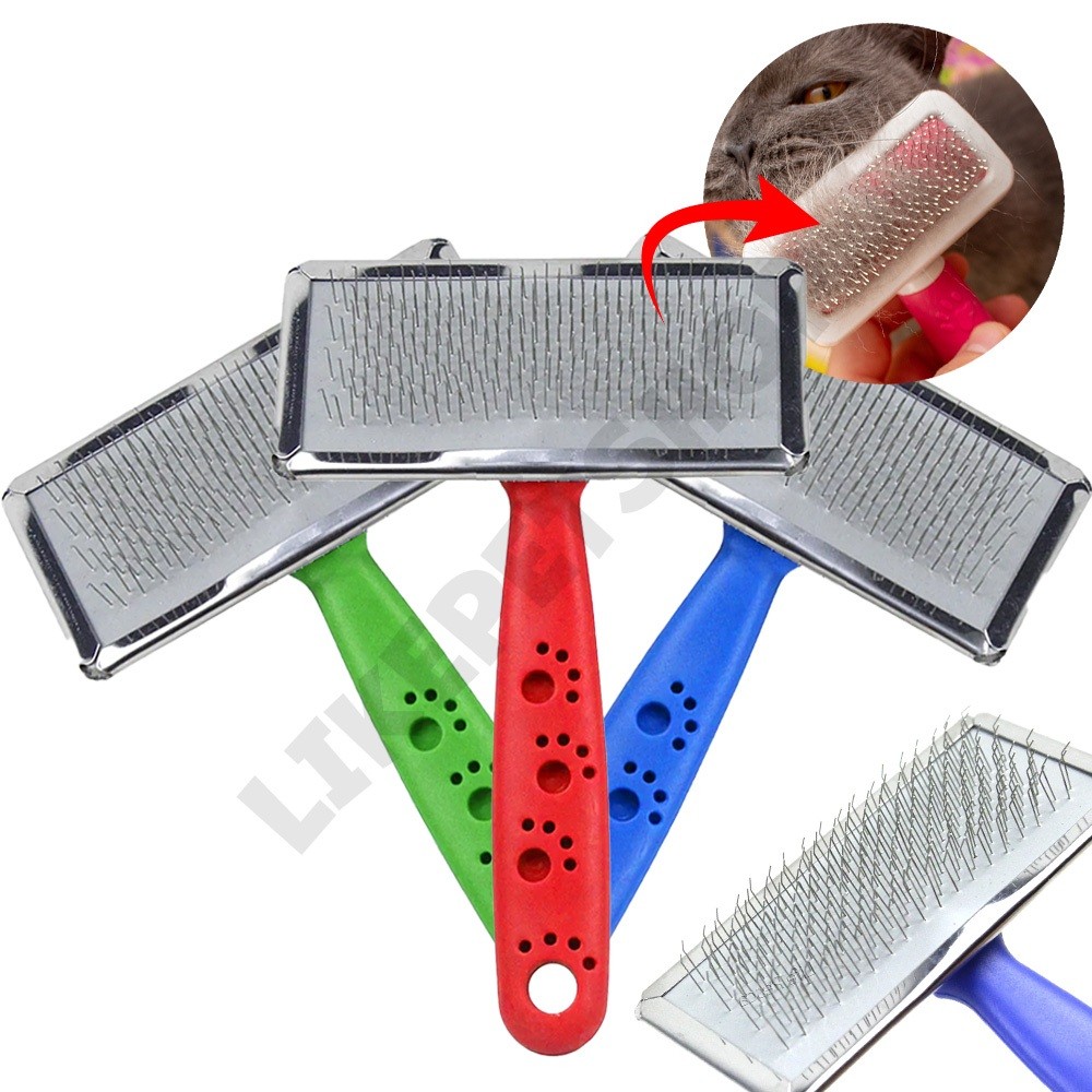 Rasqueadeira Escova para Cachorro Gato Pet Cabo de Plástico Cerdas Grandes Desembaraçador Massageador - ENVIO IMEDIATO em Oferta na Shopee