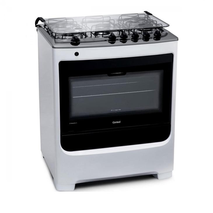 Fogão 5 Bocas Consul CFS5NAB Acendimento Automático, Branco em Oferta na Shopee