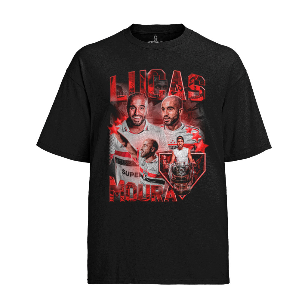Camiseta Algodão 100% Lucas Moura Premium Sp Jogador Futebol Craque