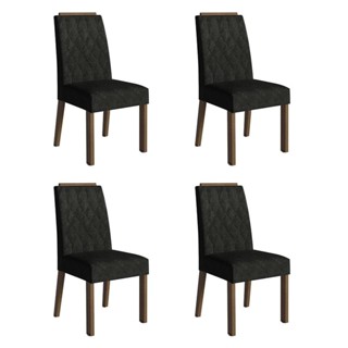 Kit 4 Cadeiras de Jantar 4256 com Espaldar Rustic/Oxford Madesa em Oferta na Shopee