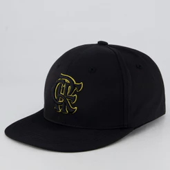 Boné Flamengo 6 Gomos Preto e Dourado
