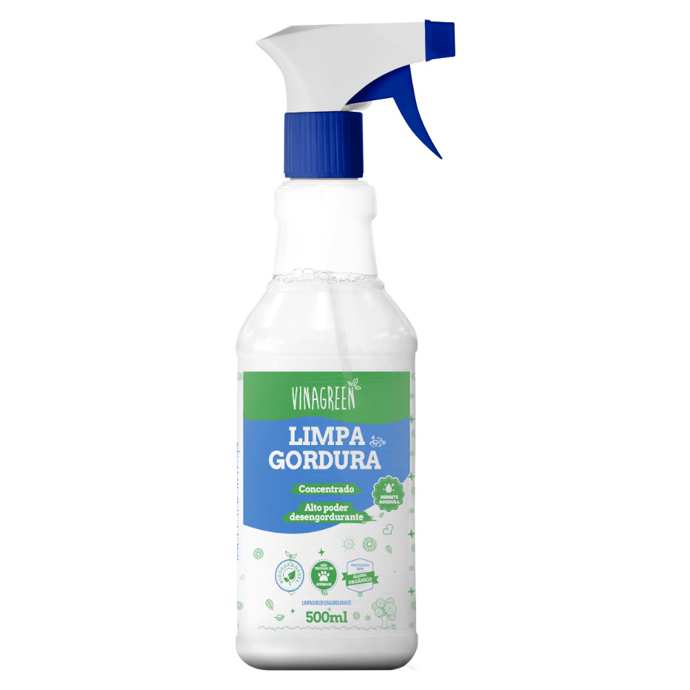 Limpa Gordura Vinagreen Concentrado Desengordurante Limpeza 500ml Desincrustante Fogão Grelha Forno