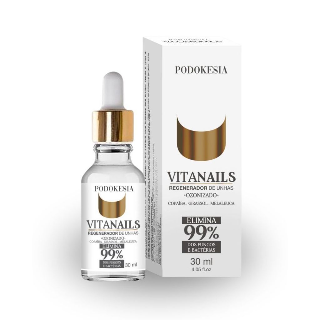 Regenerador de unhas Vitanails Podokesia - Combate Micose, Fortalece e Estimula Crescimento
