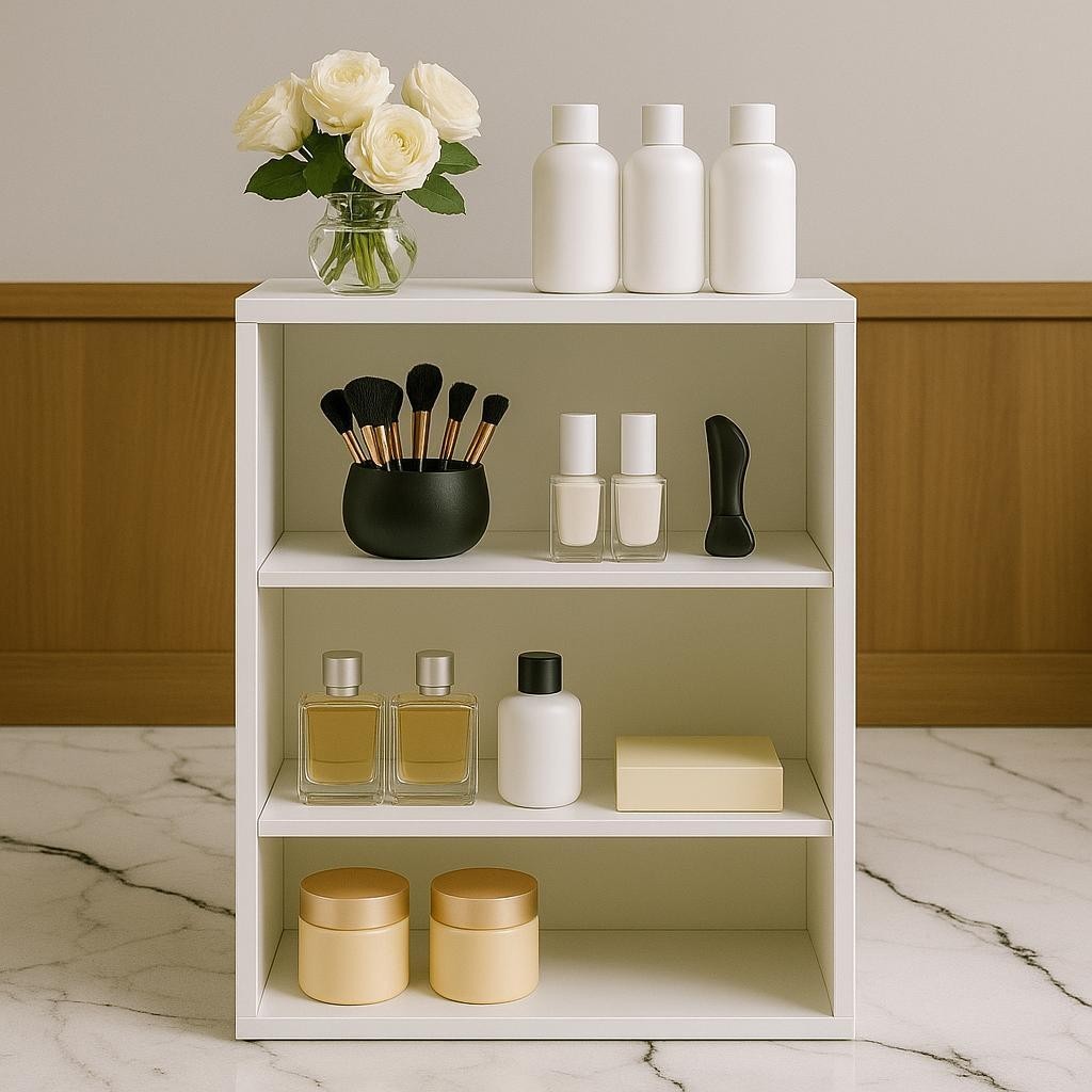 Estante para Salão de Beleza – Multiuso com 3 Prateleiras  - Cor Branco em Oferta na Shopee