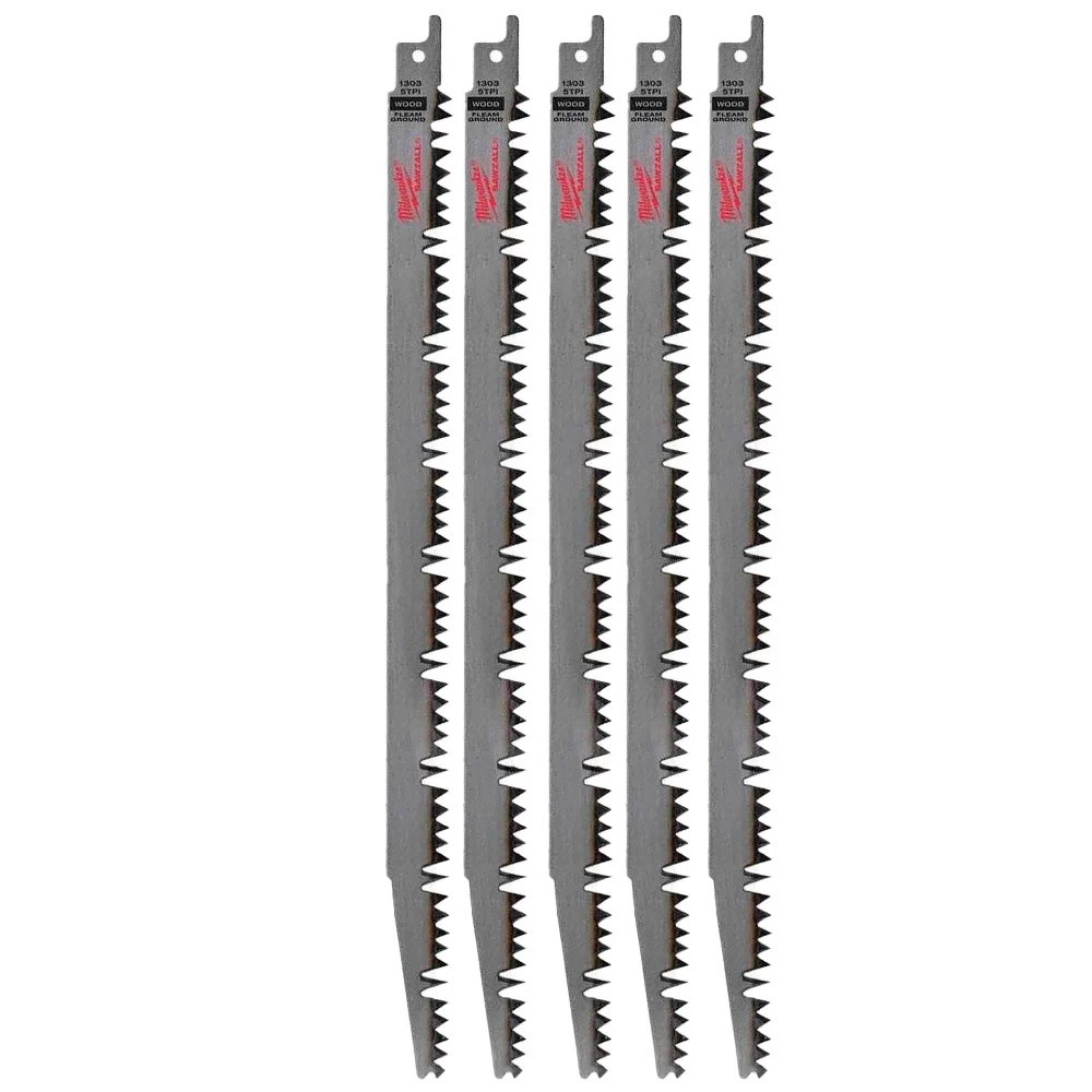 LÂMINA SERRA SABRE 12" 5D PODA COM 05 PEÇAS 48-00-1303 MILWAUKEE