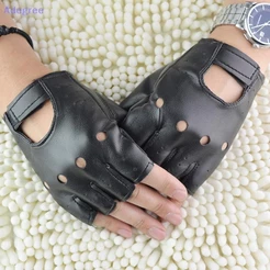 Adegree Luvas De Couro Sem Dedos Para Dirigir Moda Masculina E Feminina Meio Dedo Novo