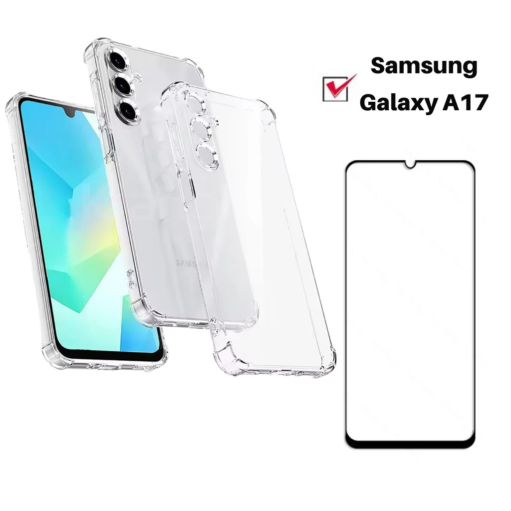 Capa Capinha Case Anti Impacto Transparente TPU e Película 3D Vidro Premium p/ Samsung Galaxy A17