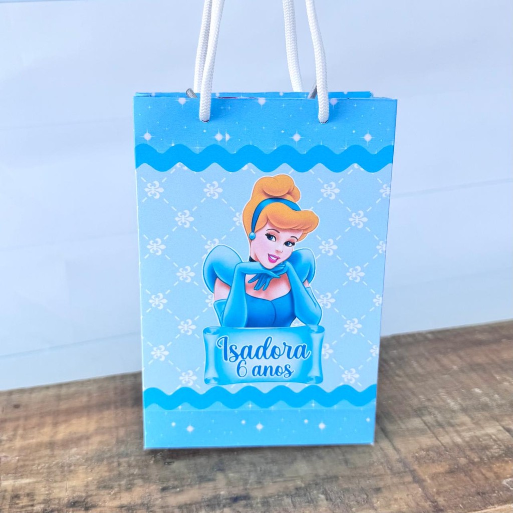 Sacolinha Personalizada Cinderela | Pegue e Monte | Lembrancinhas | Festa infantil | Aniversário