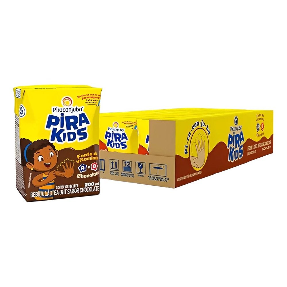 Kit c/ 6 Bebida Lactea Pirakids Chocolate 200ML - Piracanjuba