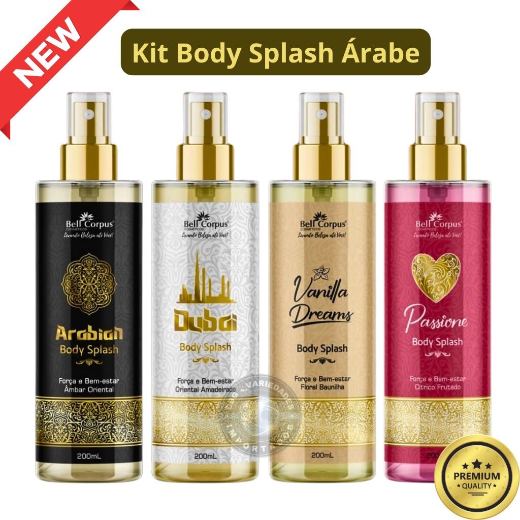 Body Splash Árabe Kit com 2, 3 ou 4 peças - Perfume Corporal Feminino 200ml