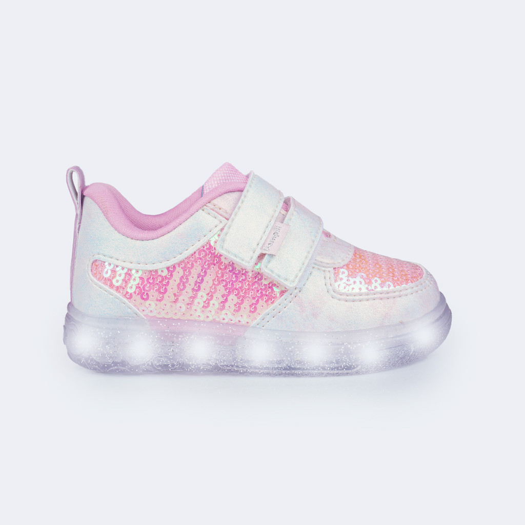 Tênis de Led Infantil Luz Paetê Calce Fácil Pampili em Oferta na Shopee