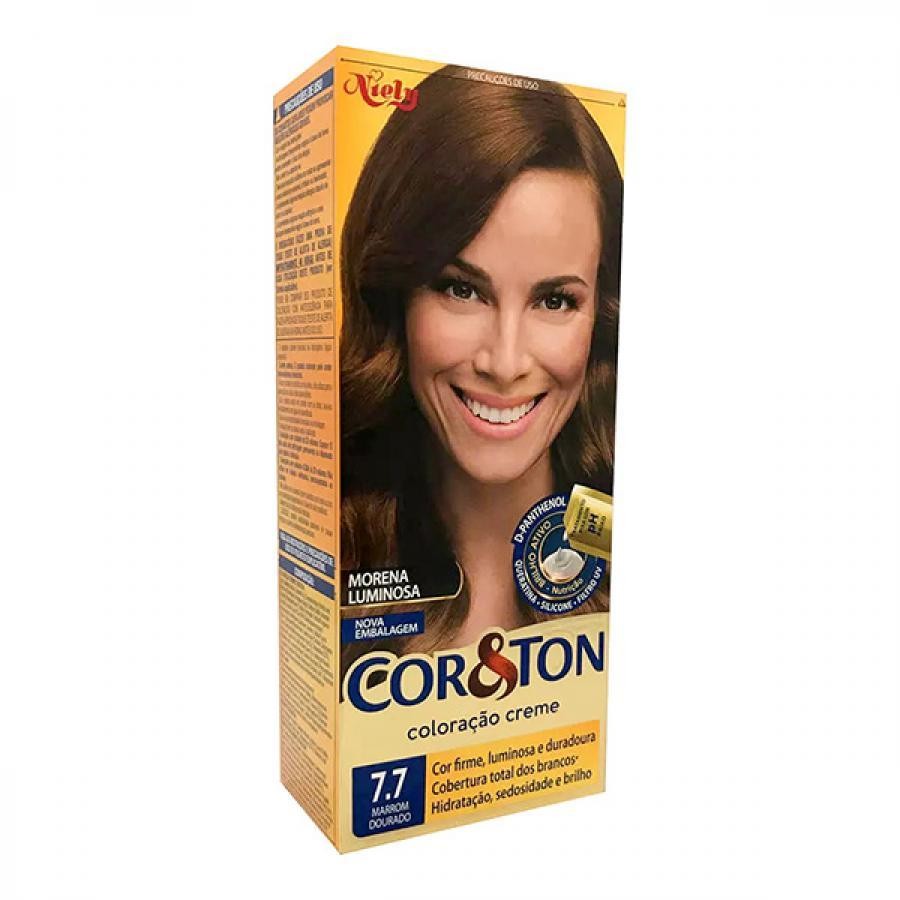 Tintura Cor E Ton 7.7 Marrom Dourado em Oferta na Shopee