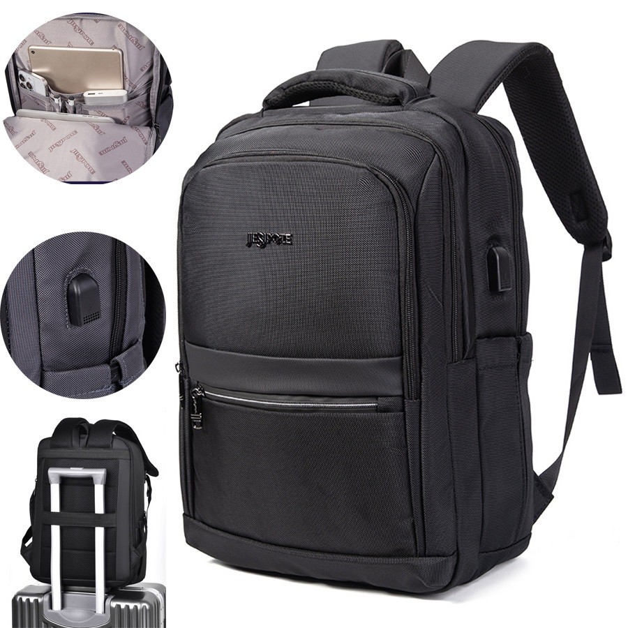 jiesipoteMochila de nylon impermeável reforçada com SUB interfaceCor preto/cinza